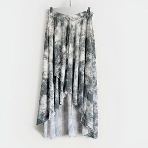 Alice Rinaldi Italy Gray Tie Dye Asymmetrical Waterfall Maxi Skirt Women’s Large